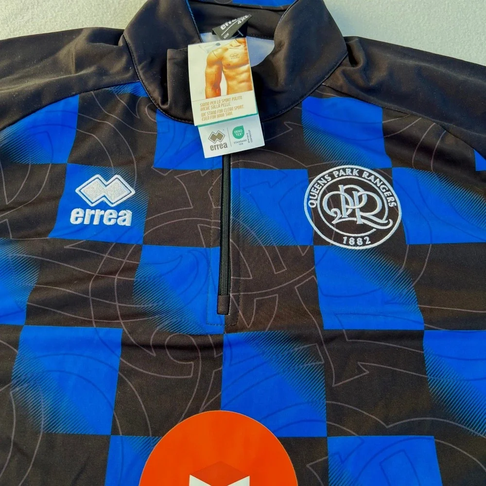 Errea Queens Park Rangers QPR Match‎ Day 1/4 Zip Training Top Black Blue 4XL NEW